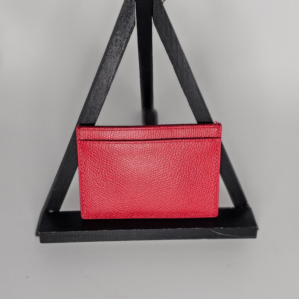 .🌟 NWOT Furla Camelia Textured Leather Card Holder / Wallet - Vibrant Ruby Red - Picture 2 of 5